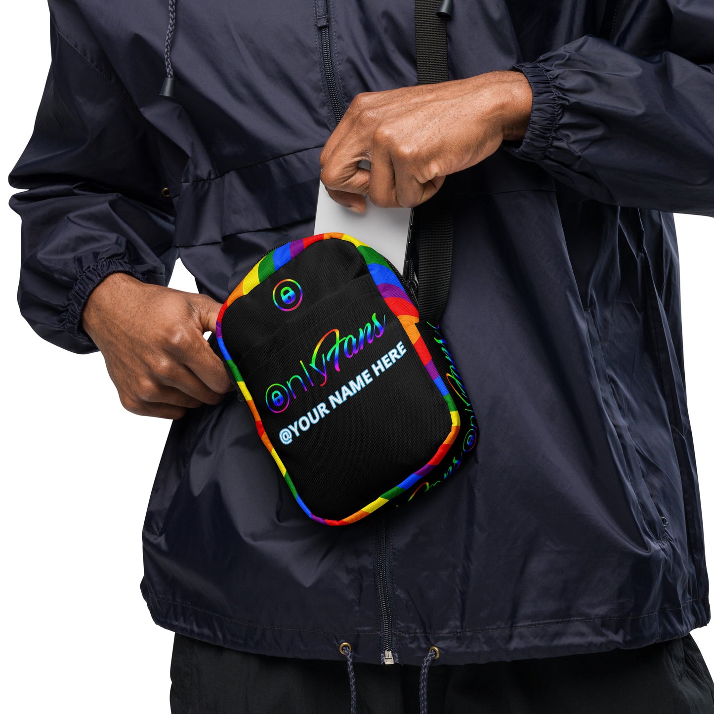 Onlyfans Rainbow Revival Personalized Custom Rainbow Pride Utility crossbody bag LGBTQ+ Genderless Unisex