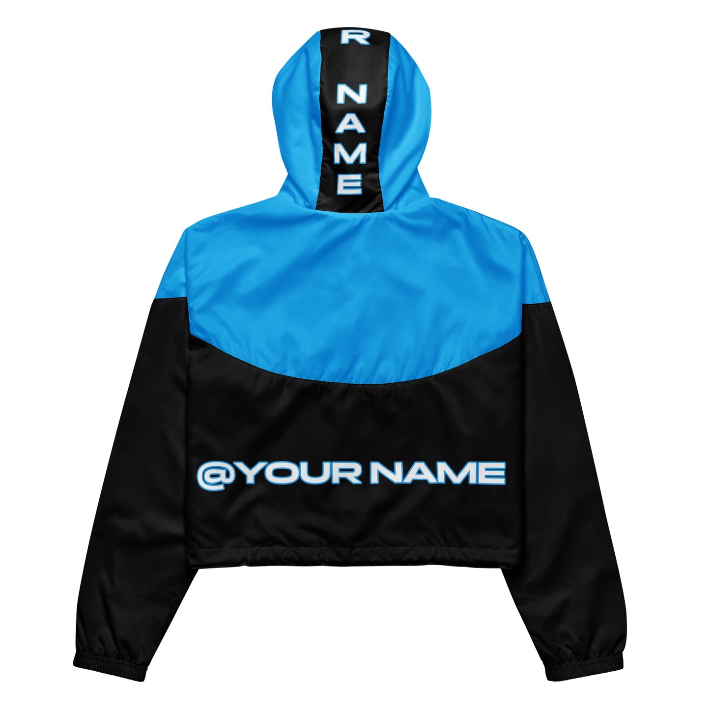 Onlyfans Personalized Custom Women’s cropped Windbreaker Jacket (Blue/Blk) - Attire T LLC