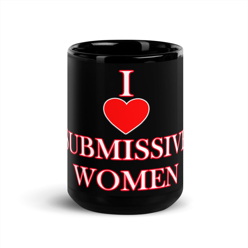 I Heart Submissive Women Black Glossy Mug - Attire T LLC