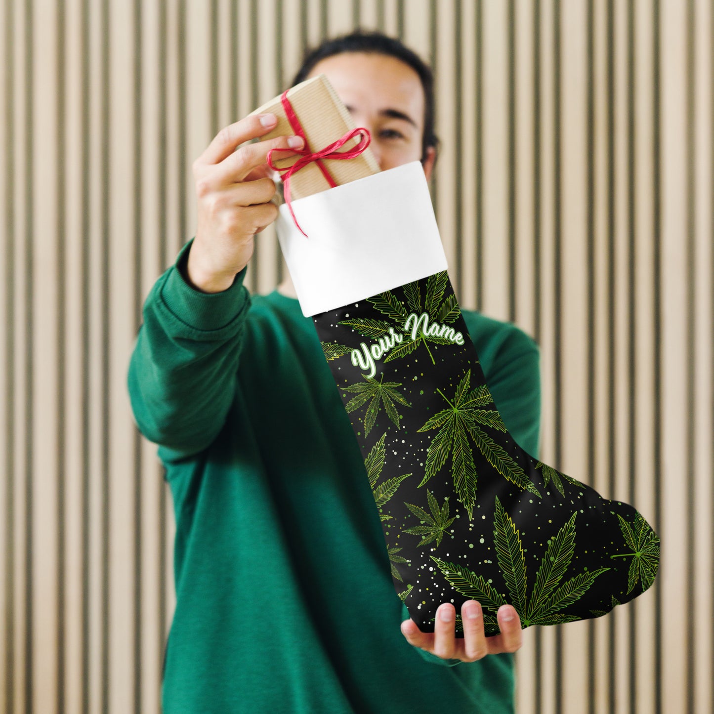 Blaze in Style: Personalized Custom Name Weed 420 Ganja Stoner Gifts Christmas Stocking!