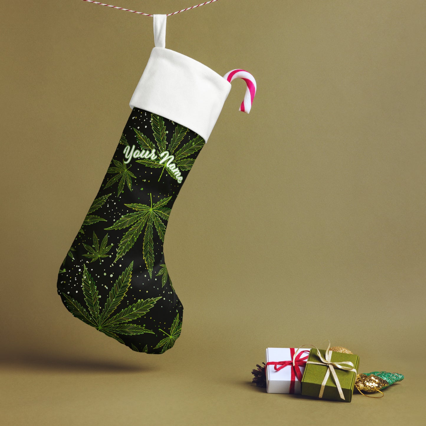Blaze in Style: Personalized Custom Name Weed 420 Ganja Stoner Gifts Christmas Stocking!