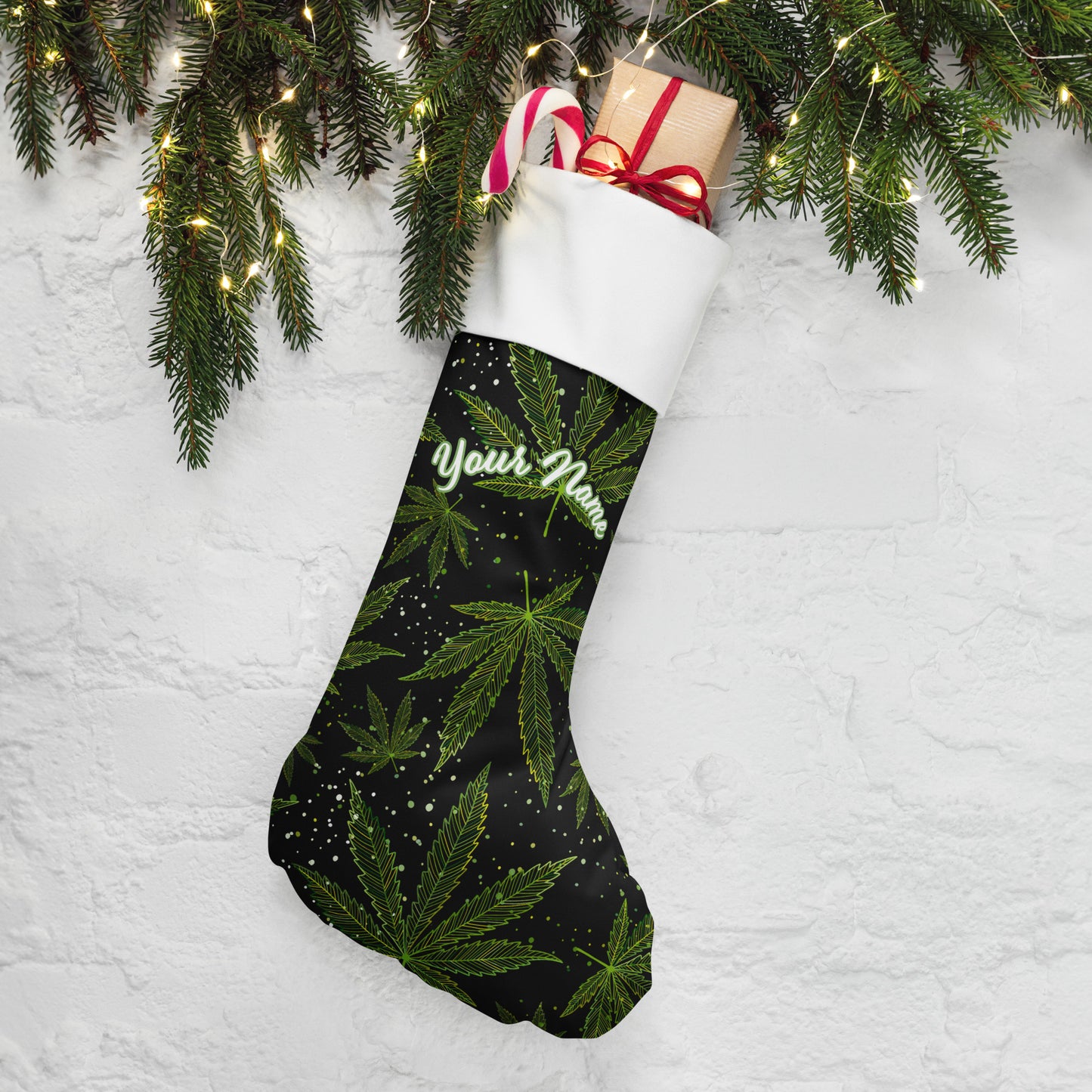 Blaze in Style: Personalized Custom Name Weed 420 Ganja Stoner Gifts Christmas Stocking!