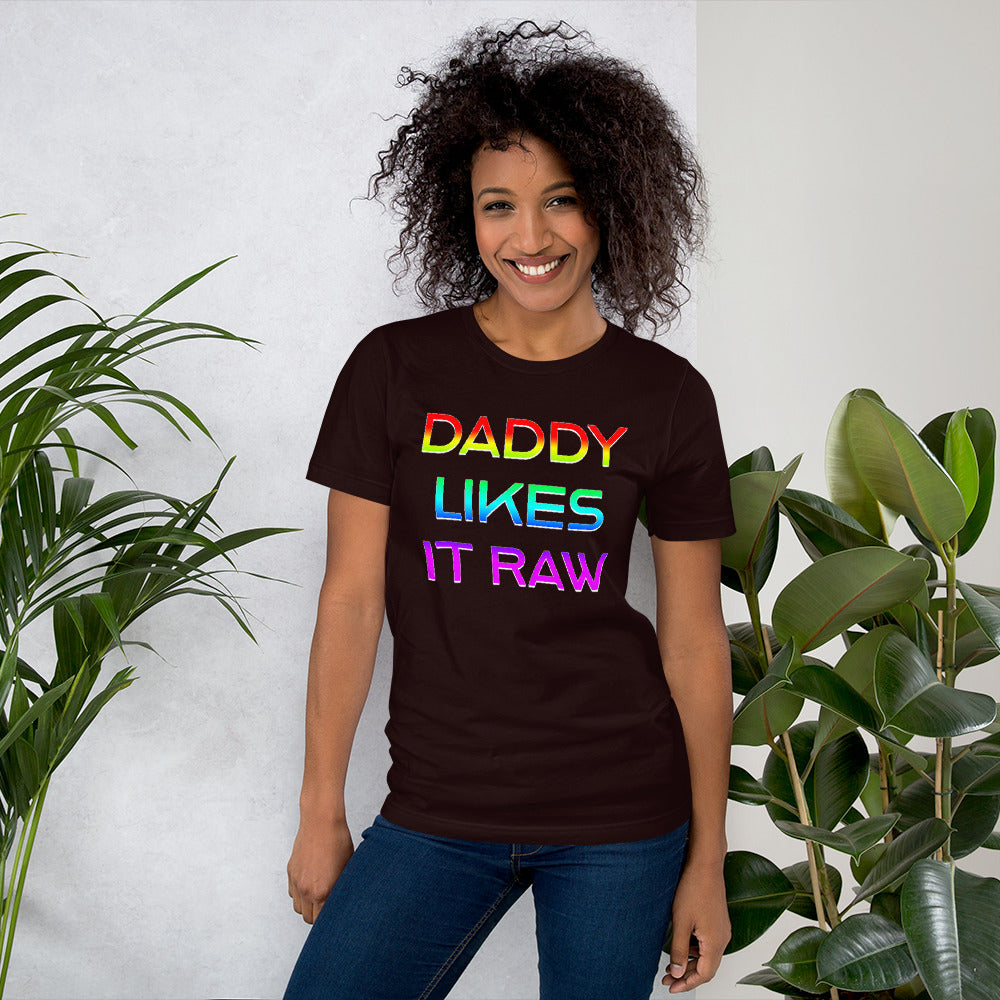 Daddy likes It Raw Rainbow Short-Sleeve Genderless T-Shirt - Attire T