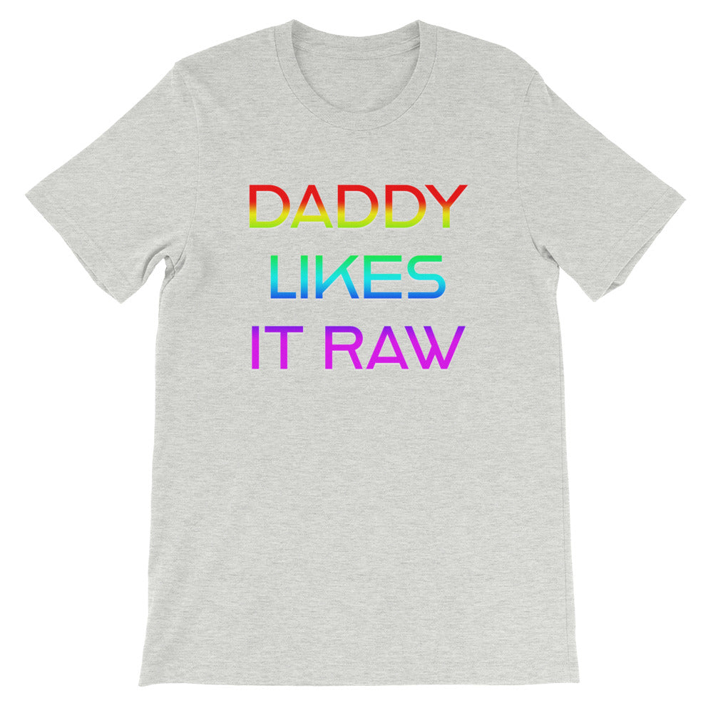 Daddy likes It Raw Rainbow Short-Sleeve Genderless T-Shirt - Attire T