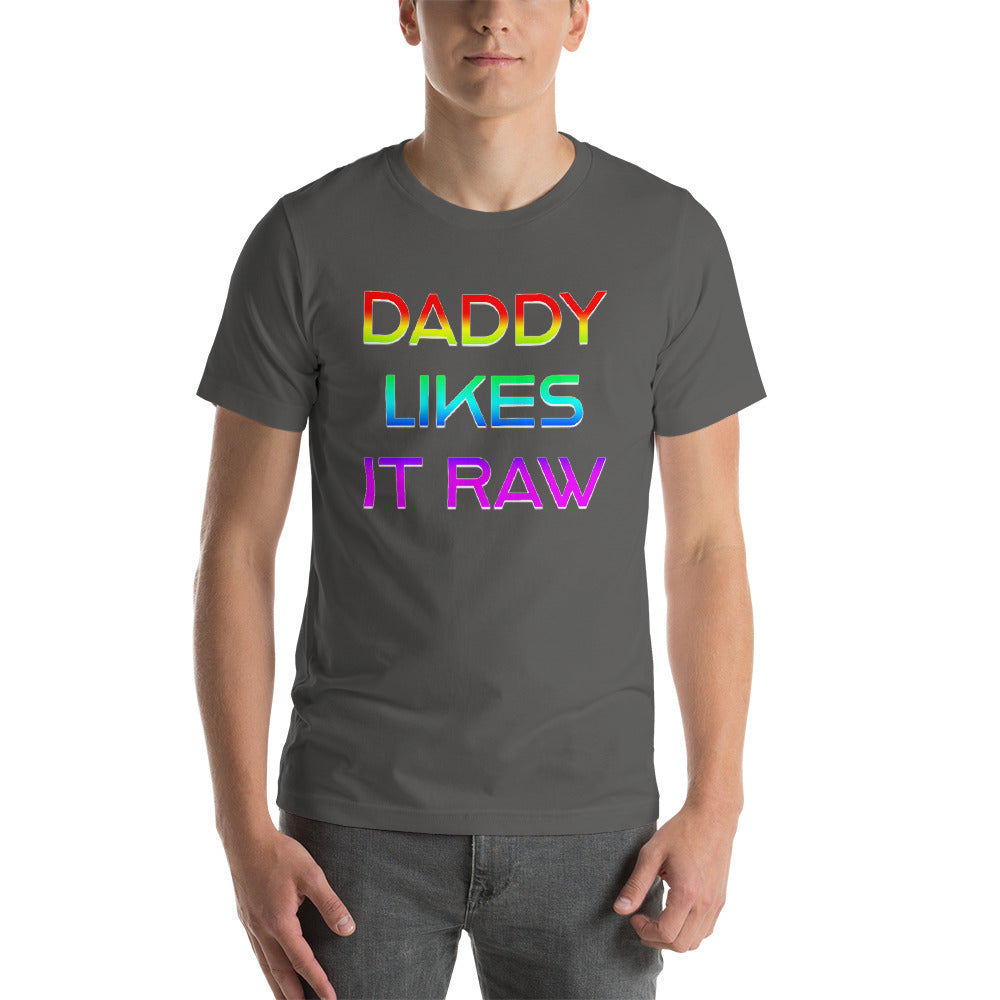 Daddy likes It Raw Rainbow Short-Sleeve Genderless T-Shirt - Attire T