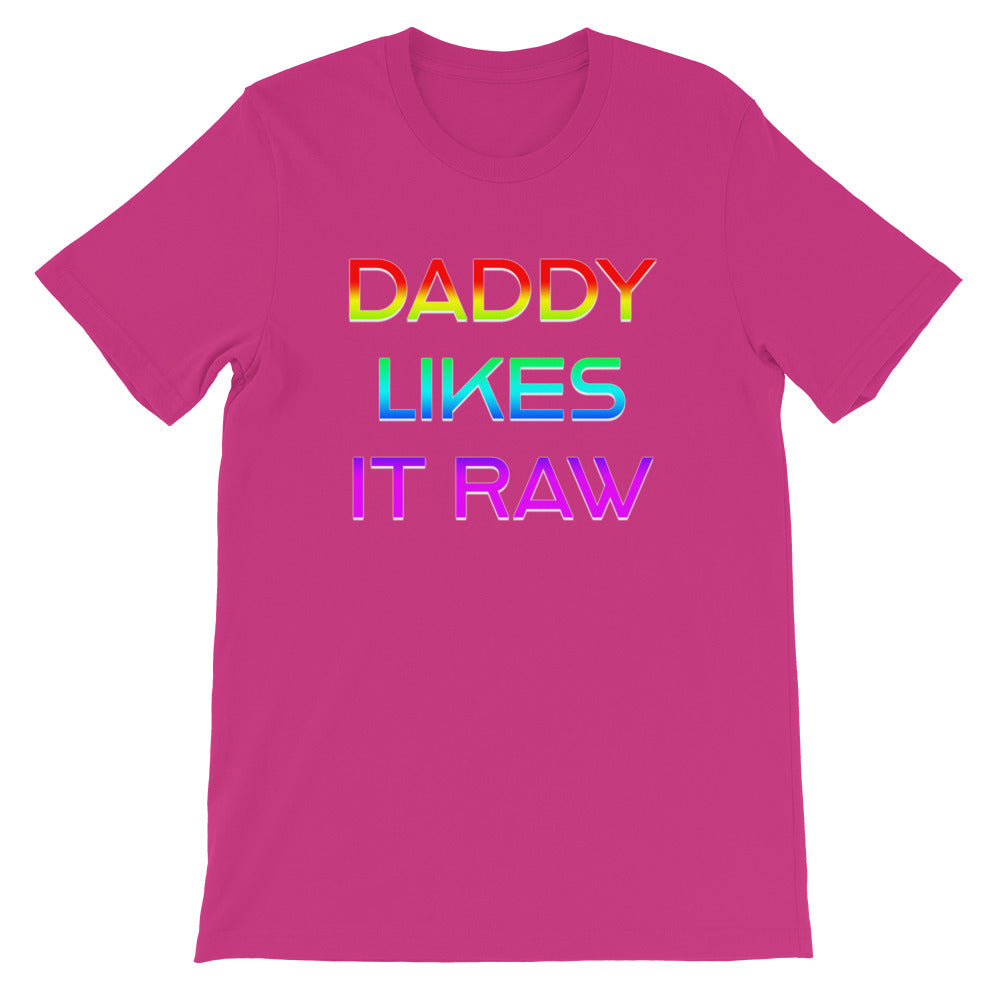 Daddy likes It Raw Rainbow Short-Sleeve Genderless T-Shirt - Attire T