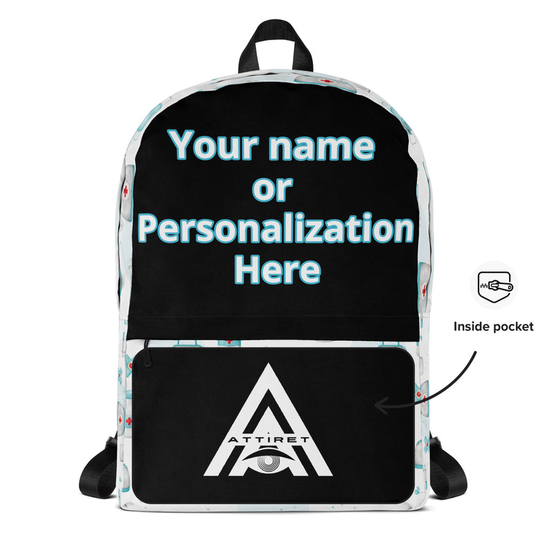 LuxeCare Nurse Custom Name Personalized Backpack - Your Stylish Companion in Care