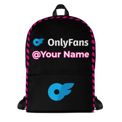 Onlyfans Personalized Custom Name Logo Unisex Backpack Design in Pink | Personalized design | Content Creator Bag | To go Bag | Camera Bag
