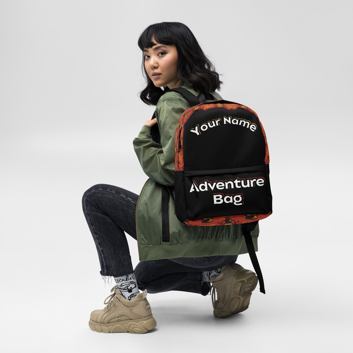 Personalized Custom Name Unisex Camping Traveling Outdoor Overnight Trip Adventure Bag Backpack