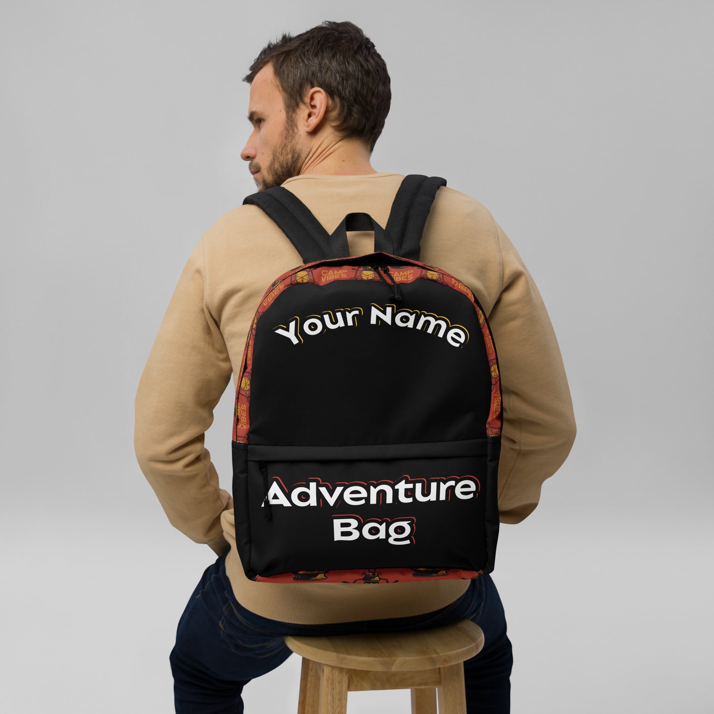 Personalized Custom Name Unisex Camping Traveling Outdoor Overnight Trip Adventure Bag Backpack