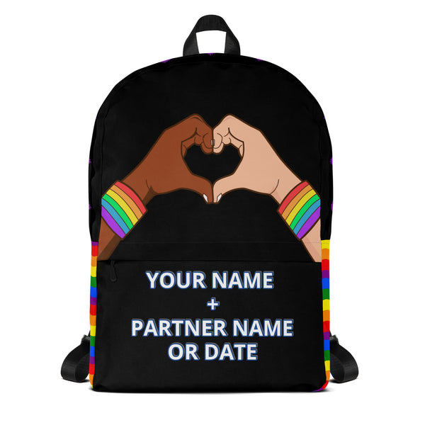 Personalized Custom Name Couples Love Pride LGBTQ+ Backpack