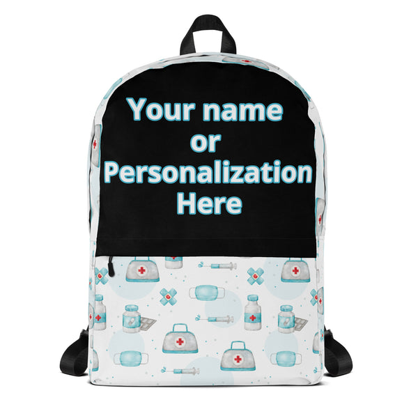 LuxeCare Nurse Custom Name Personalized Backpack - Your Stylish Companion in Care