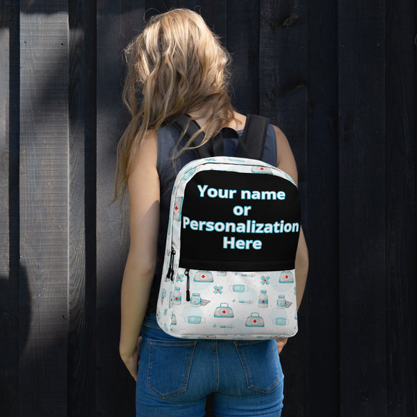 LuxeCare Nurse Custom Name Personalized Backpack - Your Stylish Companion in Care