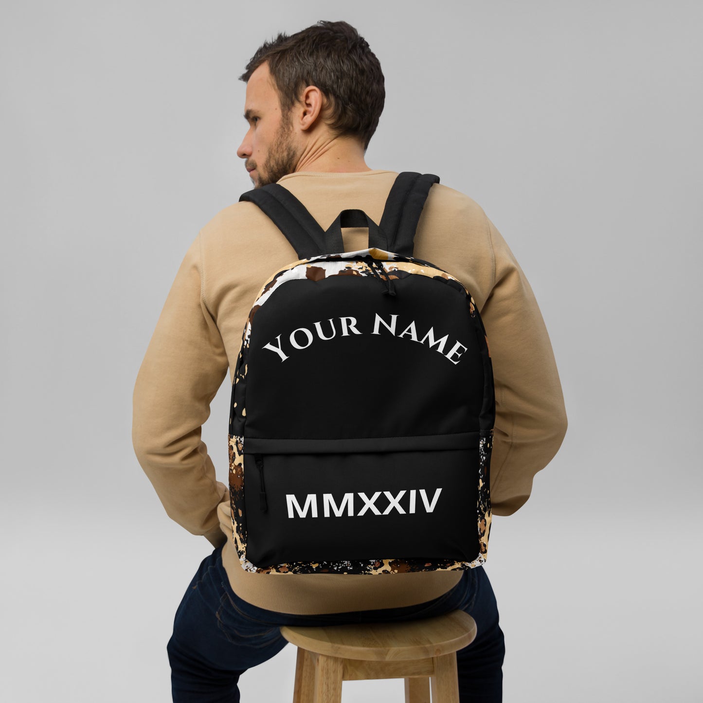 Unleash Your Inner Beast: Personalized Custom Roman Numeral Animal Print Backpack