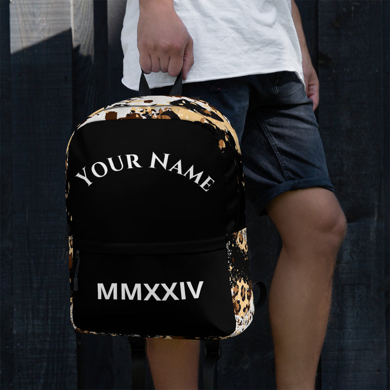 Unleash Your Inner Beast: Personalized Custom Roman Numeral Animal Print Backpack