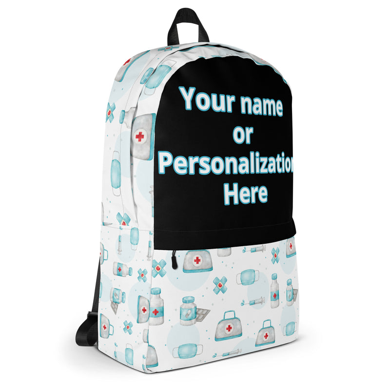 LuxeCare Nurse Custom Name Personalized Backpack - Your Stylish Companion in Care