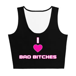 I Heart Bad Bitches Crop Top (pink/black) - Attire T LLC