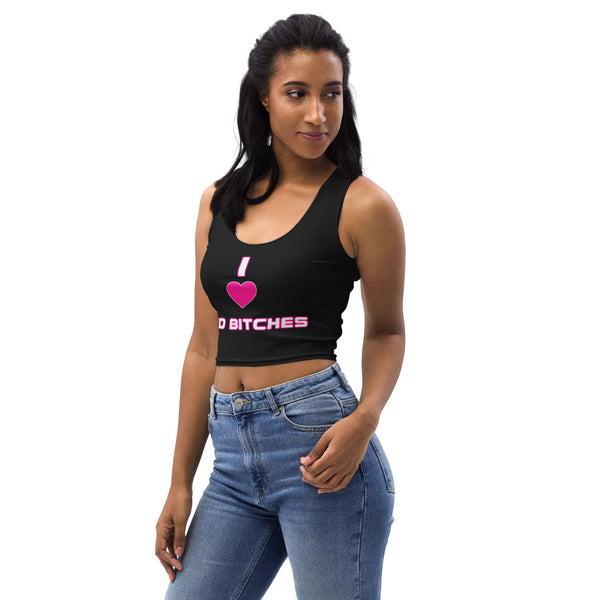 I Heart Bad Bitches Crop Top (pink/black) - Attire T LLC