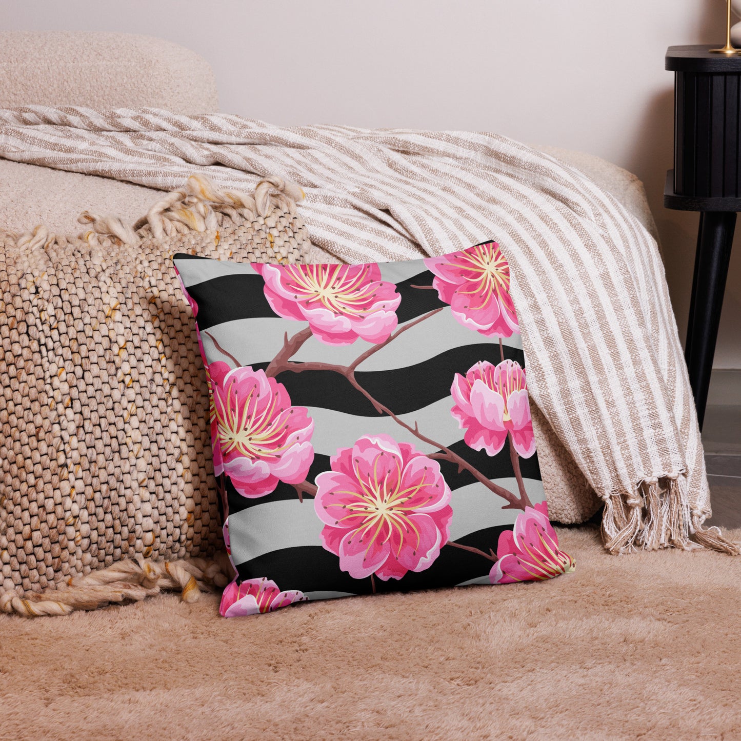 Blossom Dreams: Reversible 2-in-1 Custom Cherry Blossom Pillow Case Cover Decor