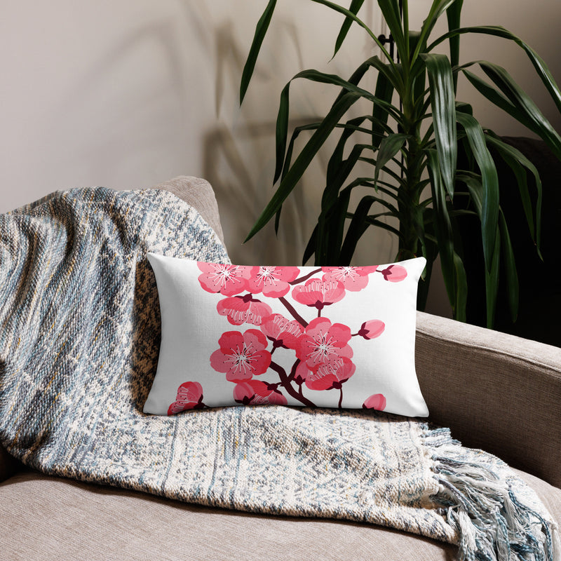 Blossom Bliss: 2 in 1 Custom Reversible Cherry Blossom Pillow Cover – Transform Your Space with Dual Designs!