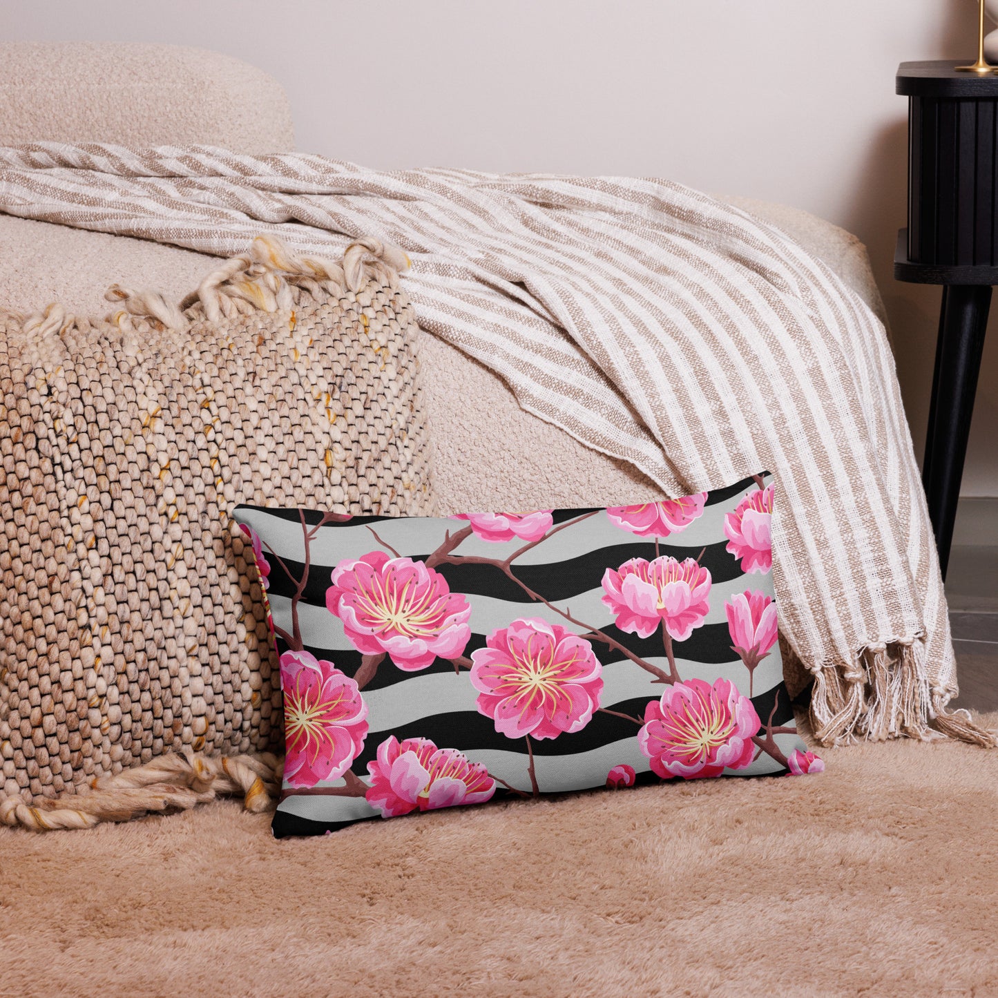 Blossom Dreams: Reversible 2-in-1 Custom Cherry Blossom Pillow Case Cover Decor