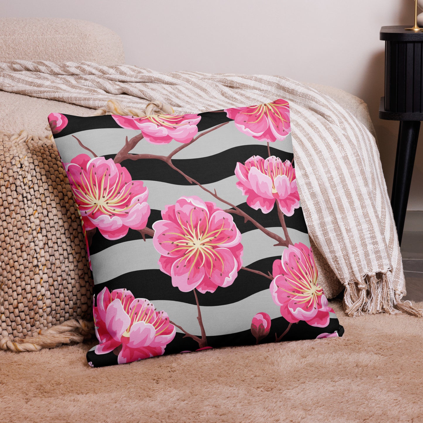 Blossom Dreams: Reversible 2-in-1 Custom Cherry Blossom Pillow Case Cover Decor