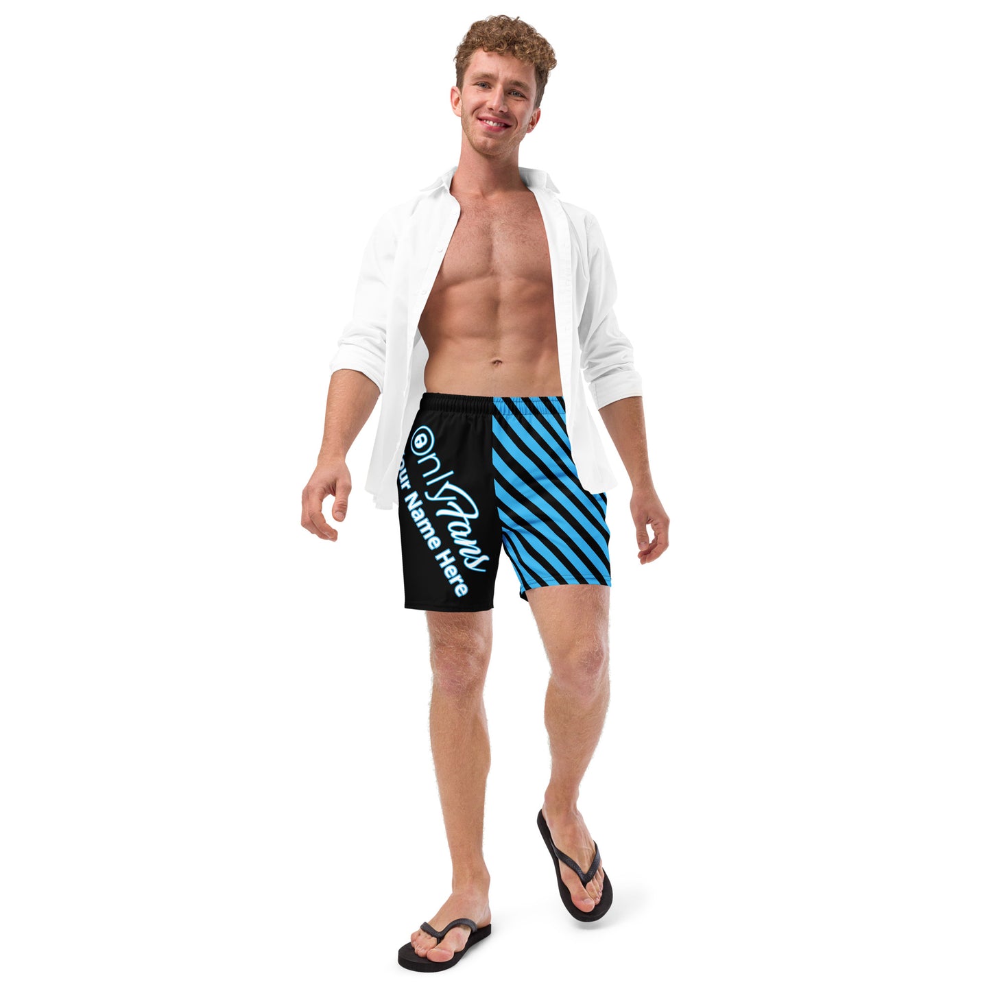 Onlyfans Personalized Custom Name Luxury Eco Men's swim trunks | Swim Shorts | Sexy Beach Attire | Content Creator