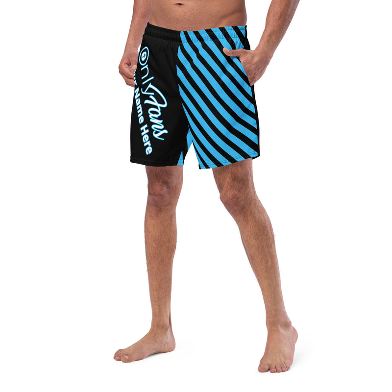 Onlyfans Personalized Custom Name Luxury Eco Men's swim trunks | Swim Shorts | Sexy Beach Attire | Content Creator