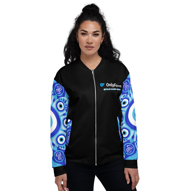 Onlyfans Personalized Custom Evil Eye Unisex Bomber Jacket