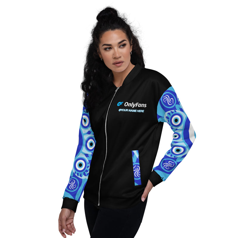 Onlyfans Personalized Custom Evil Eye Unisex Bomber Jacket