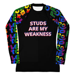 Studs Are My Weakness Women's Rash Guard Lgbt Proud on sleeves - Attire T LLC