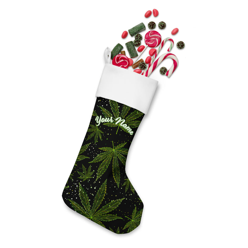 Blaze in Style: Personalized Custom Name Weed 420 Ganja Stoner Gifts Christmas Stocking!