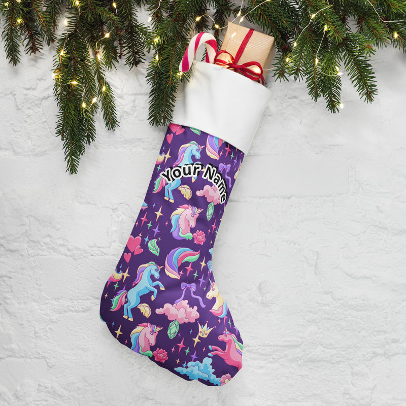 Unicorn The Enchanted Custom Personalized Name Magical Christmas Stocking