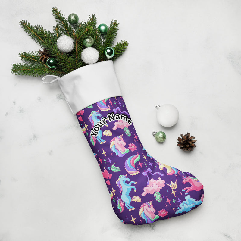Unicorn The Enchanted Custom Personalized Name Magical Christmas Stocking