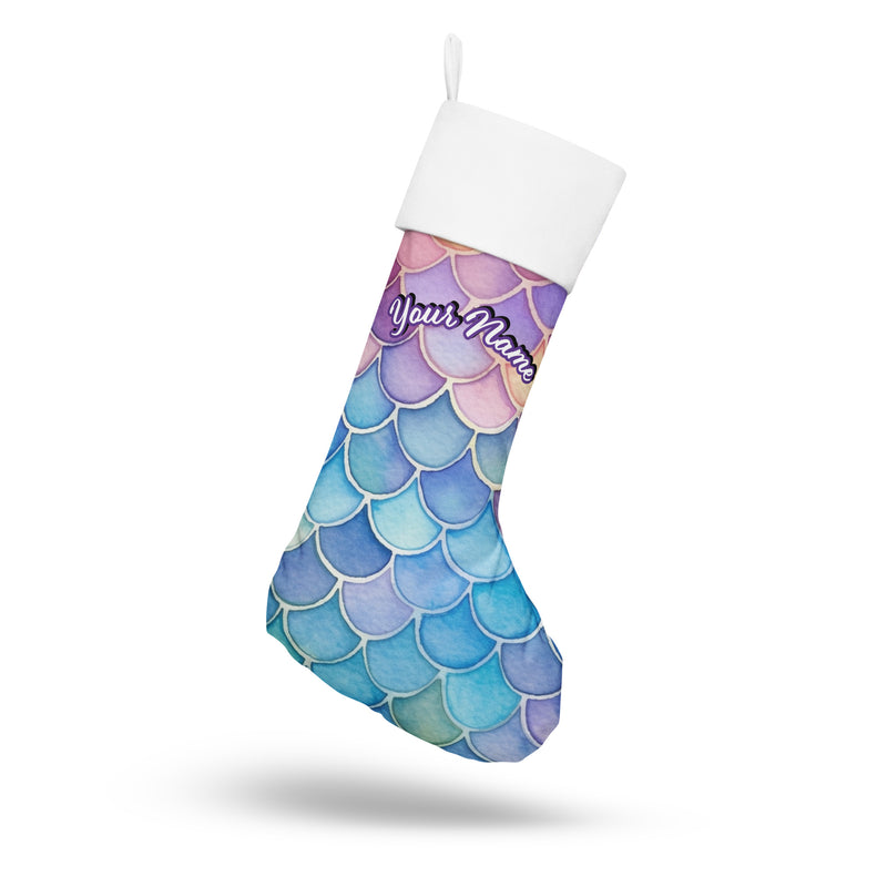 Personalized Name | Dive into the Magic of Christmas with Your Own Personalized Mermaid Scales Stocking
