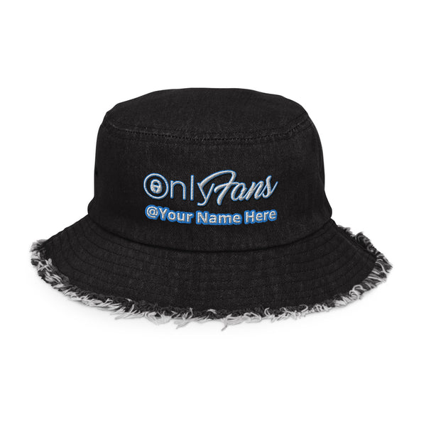 Onlyfans Personalized Custom Name Unisex Distressed denim bucket hat