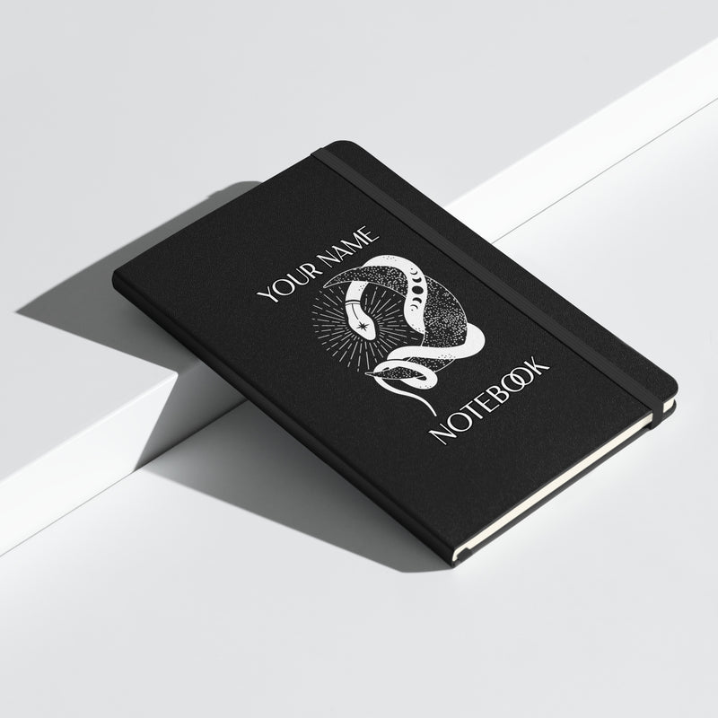 Personalized Text Notebook Custom Name Journal Blank Lined Spiritual Celestial Hardcover bound notebook