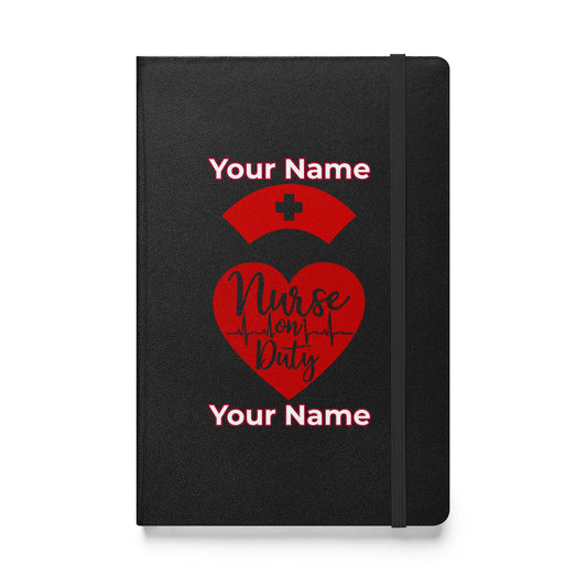Custom Personalized Notebook Journal Name Nurse on Duty Hardcover bound Notebook  Blank Lined Journal