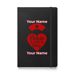Custom Personalized Notebook Journal Name Nurse on Duty Hardcover bound Notebook  Blank Lined Journal