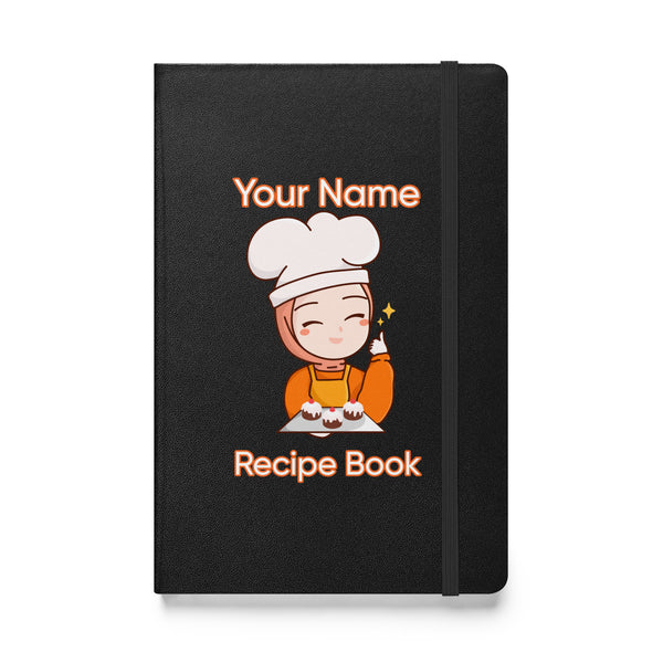 Personalized Custom Name Muslim Hijab Cook Blank Recipe Hardcover bound notebook Hardcover bound notebook