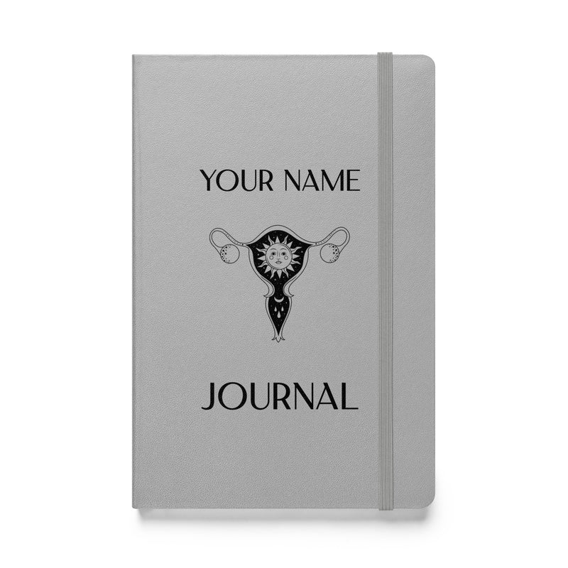 Personalized Moon Cycle Journal Custom Name Woman Teen Menstrual Menstruation Ovulation Tracking Hardcover bound notebook Self Care Blank Lined