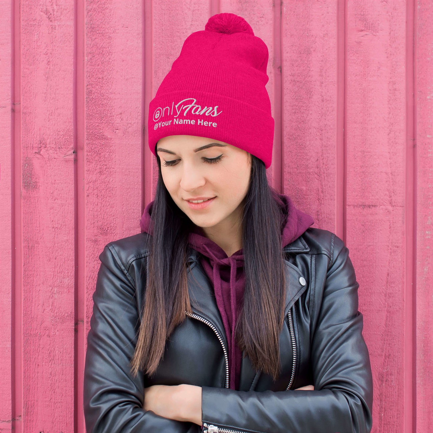 Onlyfans Personalized Custom Gender Neutral Unisex Pom-Pom Beanie