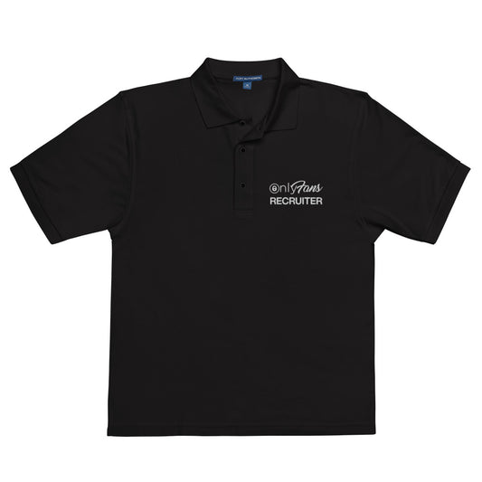 Onlyfans Recruiter Men's Premium Plain Polo Old Style Logo Professional Content Creator