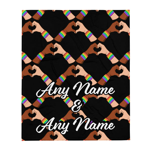 Personalized Custom Couples Name LGBT+ Throw Blanket