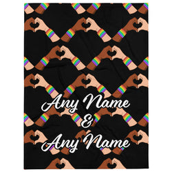 Personalized Custom Couples Name LGBT+ Throw Blanket