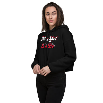 No Label Babe Crop Hoodie (Black with RED)