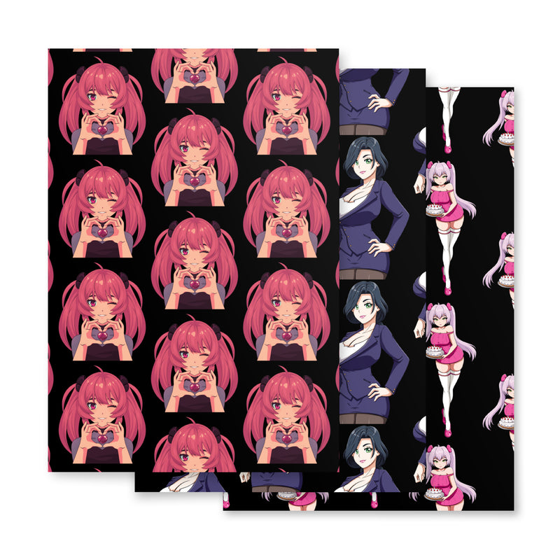 Custom Gifts Premier Wrapping Paper Harajuku Cute Japanese Style Anime Cartoon Girls Gift Wrap Cool Unique Wrapping paper sheets