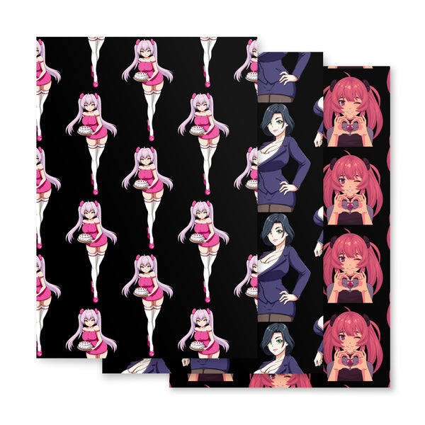 Custom Gifts Premier Wrapping Paper Harajuku Cute Japanese Style Anime Cartoon Girls Gift Wrap Cool Unique Wrapping paper sheets