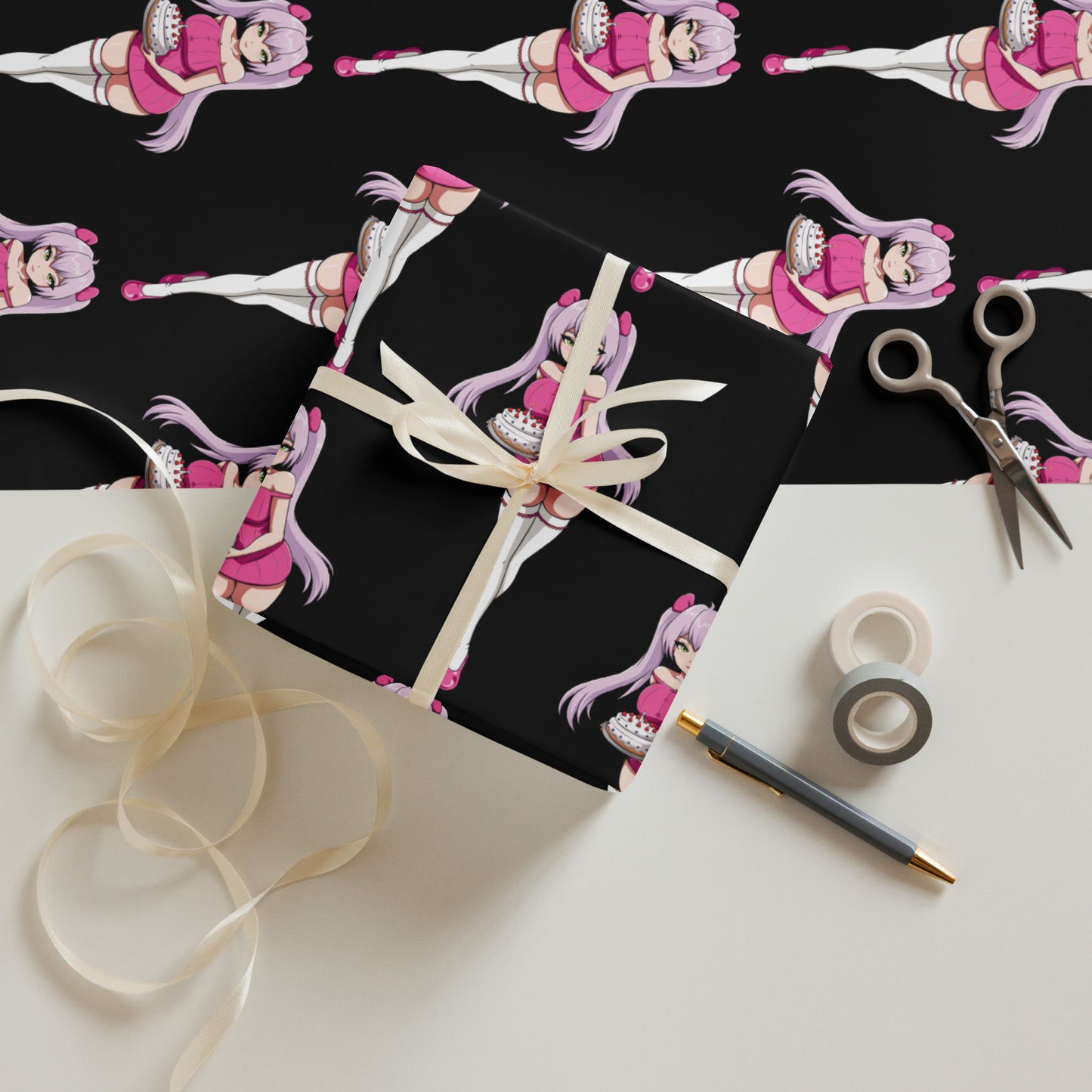 Custom Gifts Premier Wrapping Paper Harajuku Cute Japanese Style Anime Cartoon Girls Gift Wrap Cool Unique Wrapping paper sheets