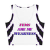 Fems Are my Weakness in White Crop Top LGBT Bisexual fashion women trendy - Attire T LLC